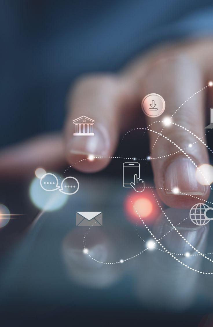 Mobile app project planning workspace with devices and development tools